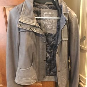Guess Faux Leather Jacket Grey - Medium. NWOT